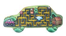 Головоломка Большой Слон Лабиринт Машинка с шариком, средний