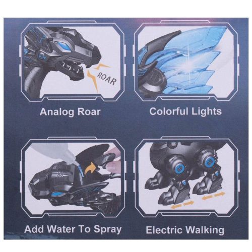 Робот Junfa Дракон огнедышащий пар из пасти, движение, звук, свет фото 3