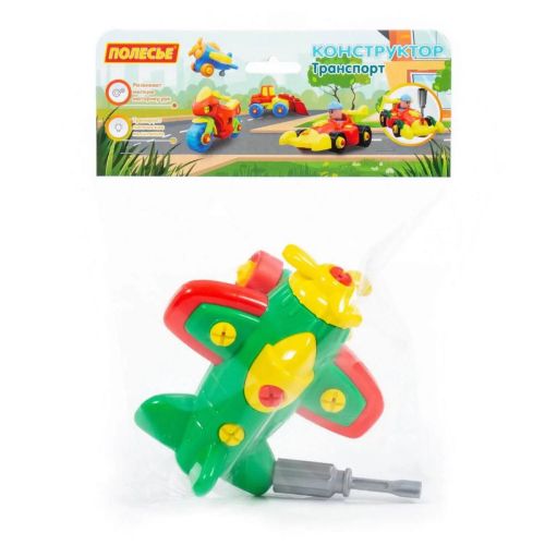 Конструктор Транспорт Самолёт 19 элементов в пакете, зеленый фото 2