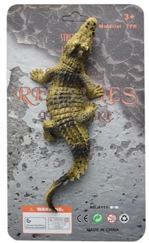 Крокодил тянущийся из мягкой резины, картон