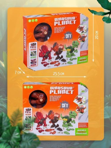 Конструктор Junfa Динозаврик 20,5х15 см с отверткой коричневый WZ-13909 фото 6