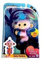 Интерактивная обезьянка Канди розовая c голубым 12 см