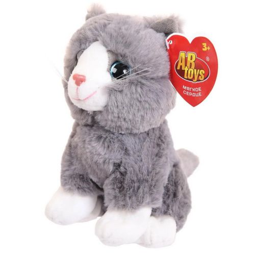 Мягкая игрушка Abtoys Котик серый, 15см фото 5
