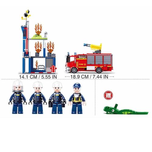 Конструктор Sluban серия Пожарный Тушение пожара 585 деталей фото 2