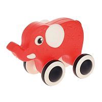 Каталка на шнурке Жирафики Слоник 13х19 см со звуком 939861