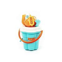 Набор для песочницы ПОЛЕСЬЕ №650 сафари: ведро-цветок большое, ситечко-цветок большое, лопатка №5, грабельки №5, формочки (ракушка №1 + морская звезда