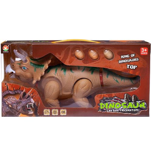 динозавр junfa трицератопс, бежевый, электромеханический, откладывает яйца, свет, звук фото 6 Динозавр Junfa Трицератопс, бежевый, электромеханический, откладывает яйца, свет, звук фото 6