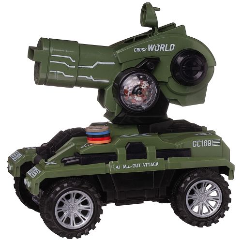 Танк Junfa стреляющий дисками (движение+вращение) свет звук фото 5