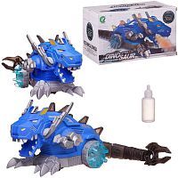 Робот Junfa Динозавр "огнедышащий" с паром, синий, движение звук свет