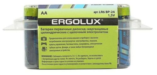 Батарейка AA алкалиновая (щелочная) Ergolux тип LR06 1.5 В фото 5
