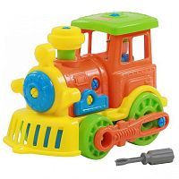 Конструктор транспорт "Паровоз" (в сеточке) 28,5х16х18 см