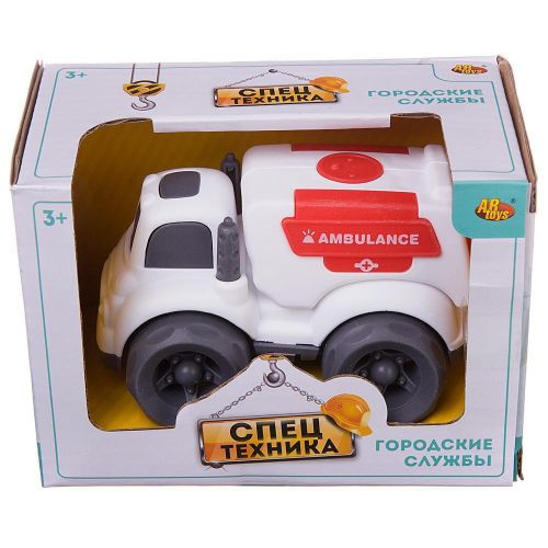 машинка abtoys спецтехника скорая помощь, фрикционная, 10х7х8см фото 3 Машинка ABtoys Спецтехника Скорая помощь, фрикционная, 10х7х8см фото 3