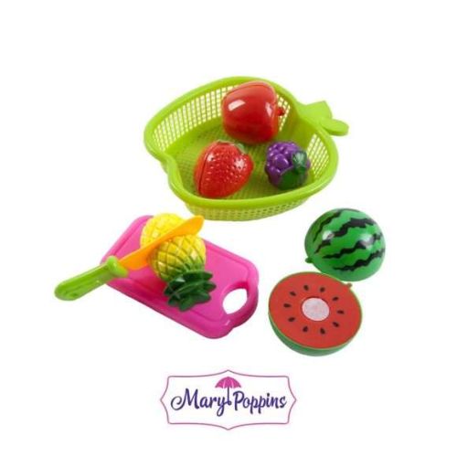 Набор продуктов с посудой Mary Poppins Фрукты в яблоке 453046 зеленый/красный