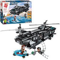 Конструктор Qman серия MineCity Полицейский вертолет преследует преступника 473 детали