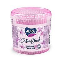 Ватные палочки AURA стакан круглый 200шт