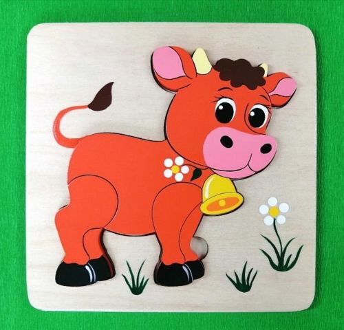 Мозаика-вкладыш Бычок, 4 дет