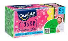 Губки для мытья посуды QUALITA BUBBLE EFFECT 5шт