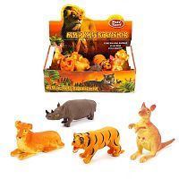 Животные из мягкой резины в ас-те, дисплей.