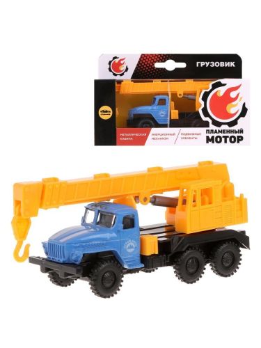 Грузовик 14х4х6 см Подъемный кран pull back Пламенный мотор 870833 фото 2