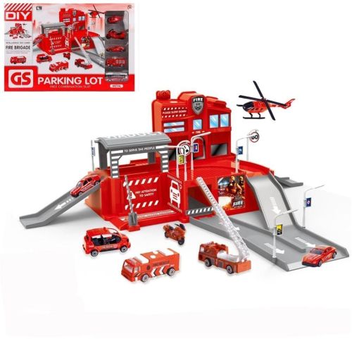 Игр.набор Пожарная станция, автотехника 4шт., вертолет 1шт., аксессуары, в ассортименте