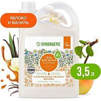 SYNERGETIC Натуральный гель для душа Карамельное яблоко и ваниль биоразлагаемый 3,5л