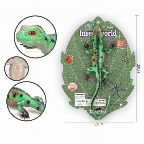 Фигурка игровая Junfa Ящерица ярко-зеленая с черными пятнами фото 2