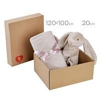 Мягкая игрушка Abtoys baby Зайка плюшевый 20см с детским пледом 120х100см