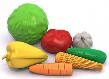 Игровой набор пластиковых Овощей 7 предметов Нордпласт 434