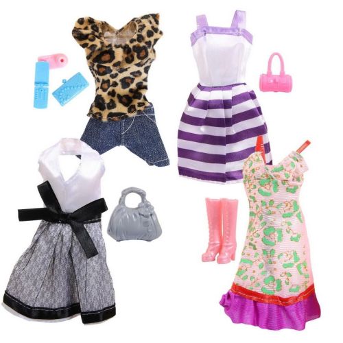 Одежда и аксессуары для куклы высотой 29 см 2 шт в ассортименте (4 наряда, обувь, 2 сумочки) фото 3