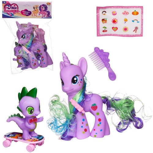 Игровой набор Abtoys Моя лошадка Пони с малышом дракончиком фото 4