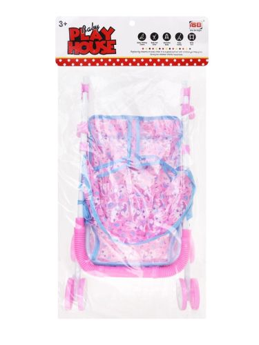 Коляска прогулочная Зайка с крышей, металл., пакет фото 3