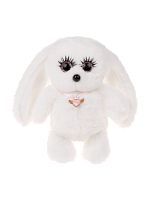 Зайка с ресничками 14см, бел., дисплей