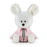 Мышка Пшоня в сером платье и курточке 15 см