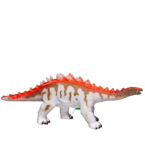 Фигурка Junfa динозавра большая (из мягкого материала) бело-оранжевая - Стегозавр фото 2