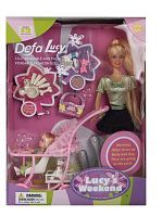 Игровой набор Defa Lusy Маленькая мама, в комплекте 2 куклы, предметов 17шт