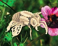 Сборная деревянная модель Чудо-Дерево Насекомые Шмель (4 пластины)