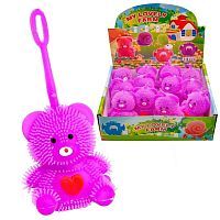 Игрушка-антистресс Junfa Мялка-колючка "Медвежонок", со световыми эффектами, 12 шт. в ассортименте в дисплее