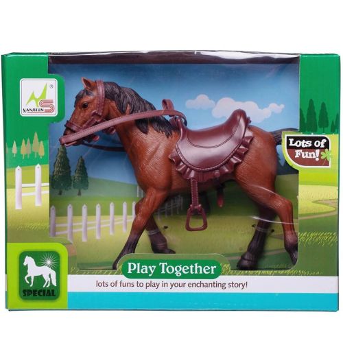 Фигурка Лошадка 20 см Junfa коричневая 302A фото 5