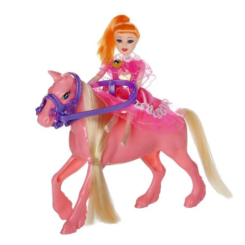 Игровой набор ABtoys Моя лошадка Куколка и розовая лошадка фото 5