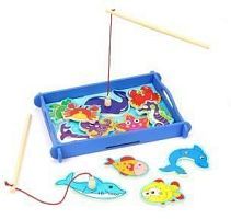 Рыбалка деревянная , 2 удочки, 12 фигурок, кор.