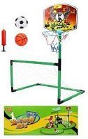 Набор 2 в 1 Футбол + Баскетбол, ворота 96*71*37 см, щит с баскет. кольцом, 2 мяча, насос с иглой
