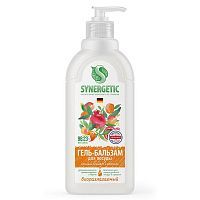 Гель для мытья посуды SYNERGETIC Гель-бальзам Сочный гранат и абрикос, биоразлагаемый 500мл