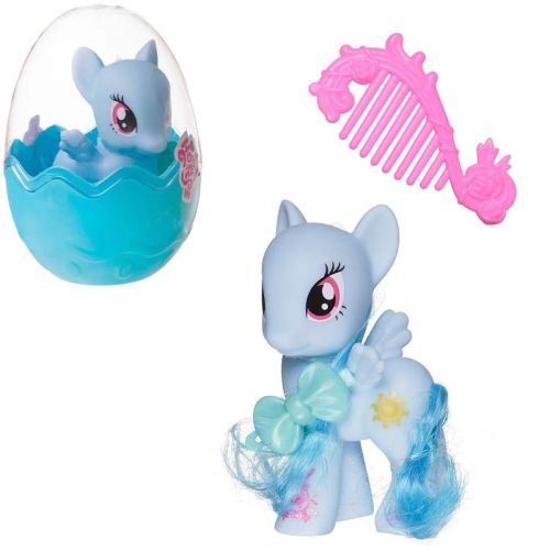 Пони Junfa голубая с расческой в яйце (с бантиком)