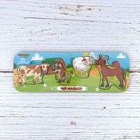 Вкладыш  Чей малыш?, корова-собака-овца-лошадь