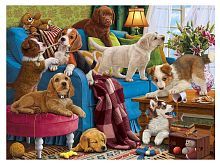 Алмазная мозаика Игривые щенки, 40х50 см, 33 цв., полн. заполнение, с подр.