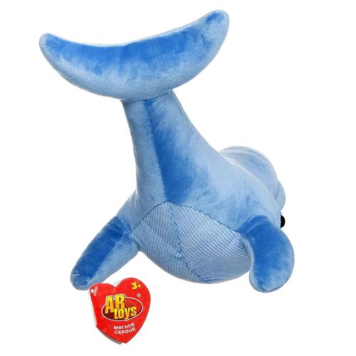Мягкая игрушка Abtoys Морские обитатели. Кит синий, 32см фото 4