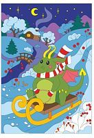 Картина по номерам для малышей Быстрые санки!