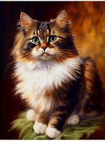 Алмазная мозаика Пушистый котик, 30х40 см, 28 цв., полн. заполнение, с подр.
