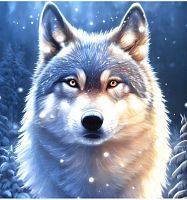 Алмазная мозаика Величественный волк, 22х32 см, 22 цв., полн. заполнение, с подр.