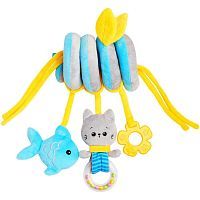 Подвесная игрушка Мякиши Котенок Кекс (663) голубой/серый